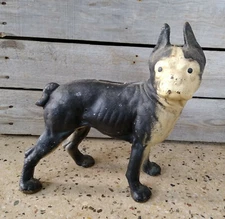 Vintage Cast Iron Hubley Style Boston Terrier Boxer Door Stop
