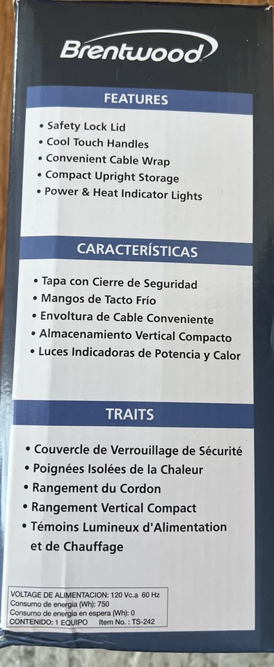 Brentwood TS-242 White 750W Compact Non-Stick Standard Dual Waffle Maker - Image 3 of 3