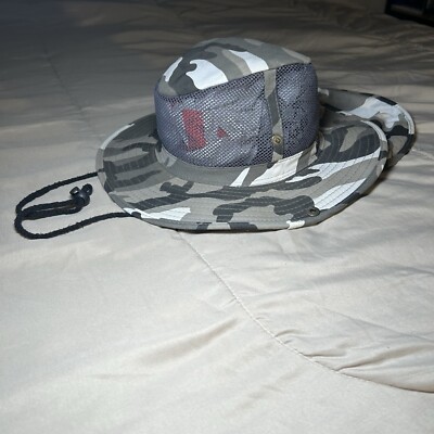 Grey Camouflage Camo Hunting Fishing Adult Large Hot Weather Bucket Hat cap 