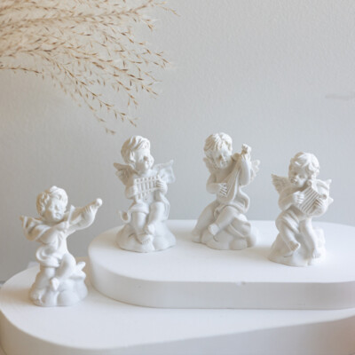 1:12 Scale Dollhouse Miniature White Resin Little Angels Orchestra Accessories