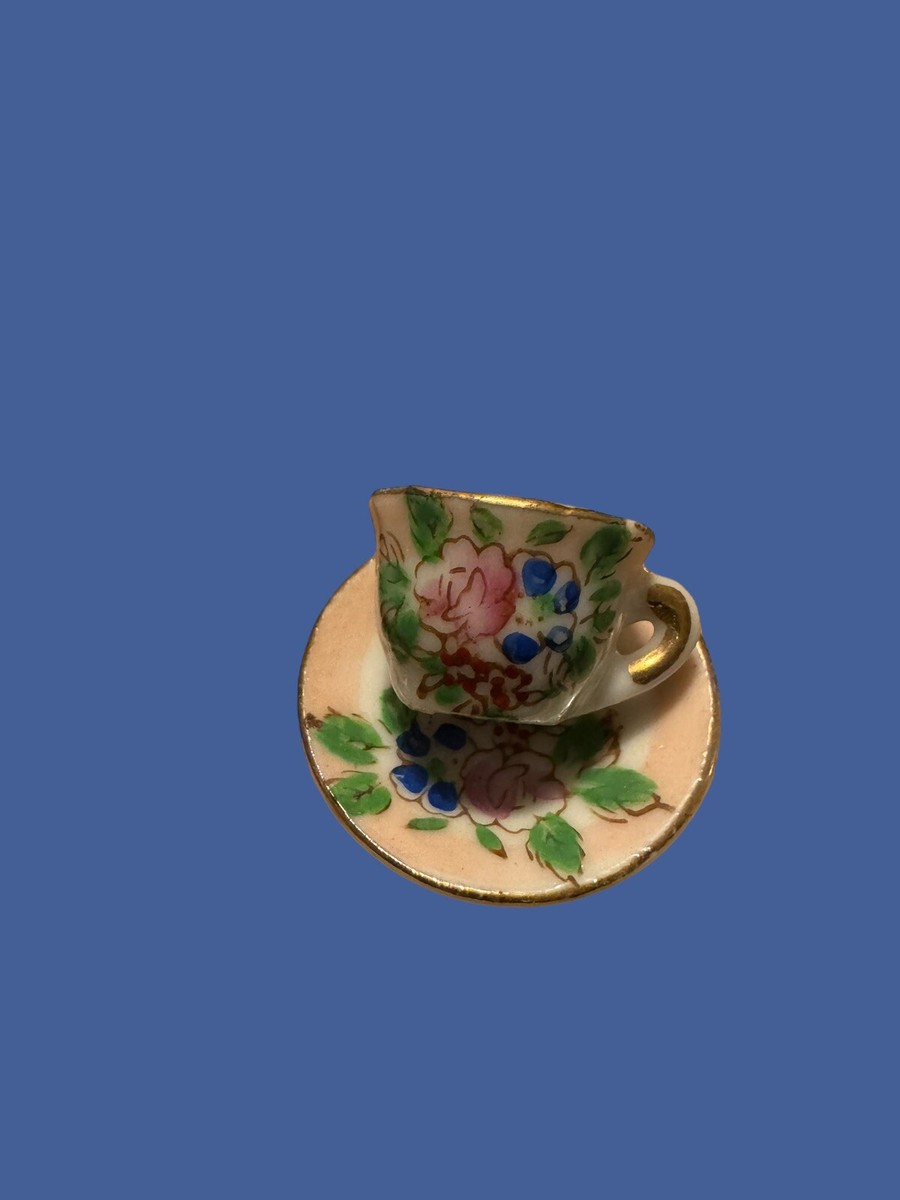 1940s) Miniature Japan Hand Painted Fine Eggshell Bone China Tea