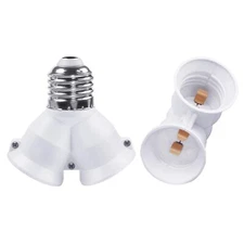 2 in 1 E27 Socket Splitter Adapter Base Bulbs in One Socket Y-Shape Lamp Holder