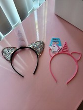 Pink unicorn headband for adults and girls 2 pieces