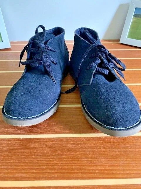 Мальчики Crewcuts MacAllister замшевые ботинки - размер 4 - темно-синий - новый без ЯРЛЫКОВ - Изображение 2 из 4