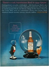 1965 OLD CROW Bourbon Whiskey Crystal Ball Vintage Print Ad