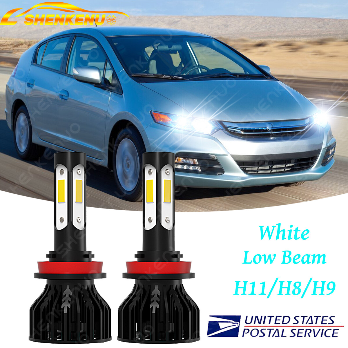 LED For HONDA INSIGHT 2010-2014 Headlight Kit H11 6000K White