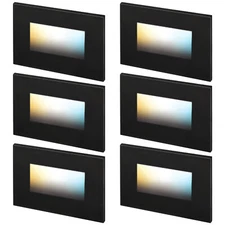 6-Pack 5CCT 120V LED Stair Lights Indoor Outdoor, 150LM 5%-100% Dimmable