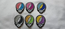 Set of 6 Grateful Dead Steal Your Face Icons 1.5 Inch MINI Iron On Patches