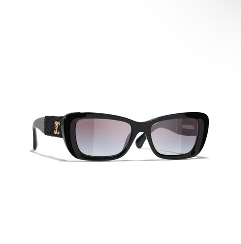 CHANEL 5435 Women's Rectangle Sunglasses - Black/Gold (5435 C622/S6) - Picture 5 of 5