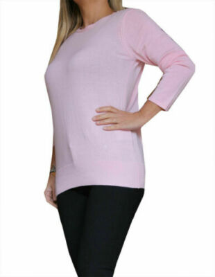Damen Shirt Rosa Gr. S M Langarm 100% Baumwolle Rückenfrei