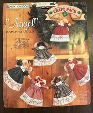 DAISY KINGDOM 1996 FABRIC PANEL GARLAND ANGEL DOLLS  SET OF 4 DOLLS - NEW