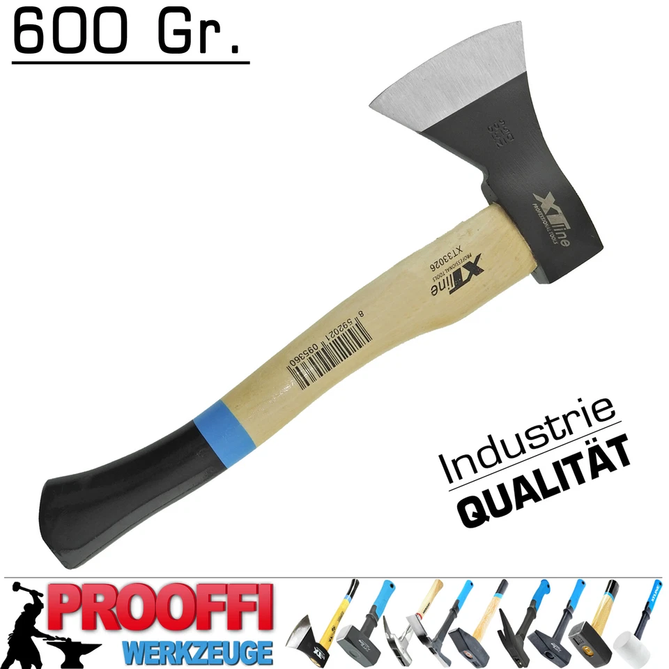 Profi Holzaxt Holzbeil Forstaxt Hand Beil Axt Holz Spalten Eschen Stiel 600 Gr. - Bild 4 von 4