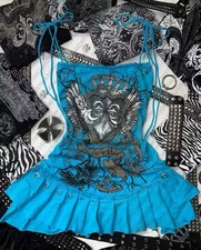 Y2k Gothic Top/Dress In Blue for Women 