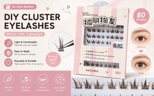 brown diy cluster eyelashes no glue Needed Se...