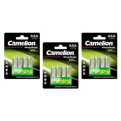 [17406403-3] Camelion Lot de 3 Packs de 4 piles rechargeables AlwaysReady Mic... - Photo 1/2