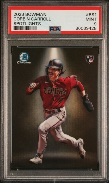 2023 Bowman Chrome Corbin Carroll #BS-1 Spotlights Rookie RC Diamondbacks PSA 9
