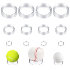 12 Pcs Baseball Holder, Clear Sphere Display Stand Acrylic Ball Stand Ring Sp...