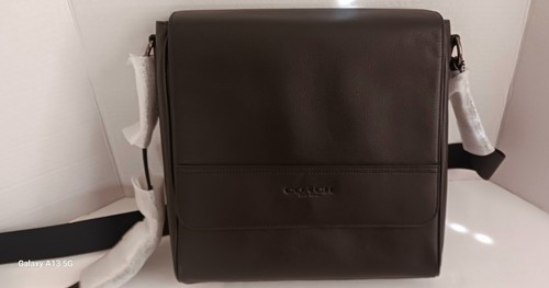 Coach Houston Map Bag F68015 nuova con etichette borsa messenger in pelle nera canna di fucile tracolla - Foto 3 di 24