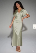 AW Valeria Sage Green Bridesmaid Dress