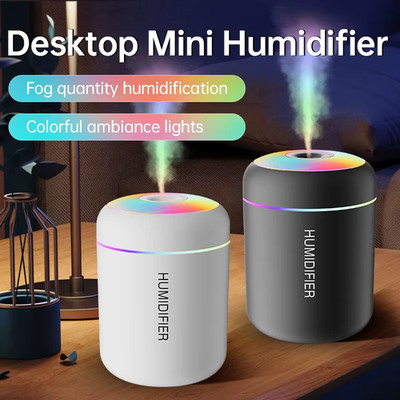 Mini USB Humidifier 180ml Portable Cool Mist Diffuser for Home, Office an Travel