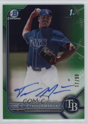 2022 Bowman Draft Chrome Pick Green Refractor 17/99 Trevor Martin Auto 0w27