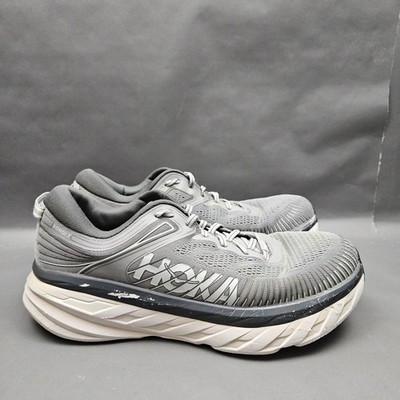 Hoka One One Bondi 7 Running Shoes Mens Size 10.5 Gray Road Training Sneakers