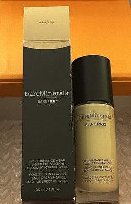 BareMinerals Barepro Performance Wear Liquid Foundation SPF20, ASPEN 04, NIB