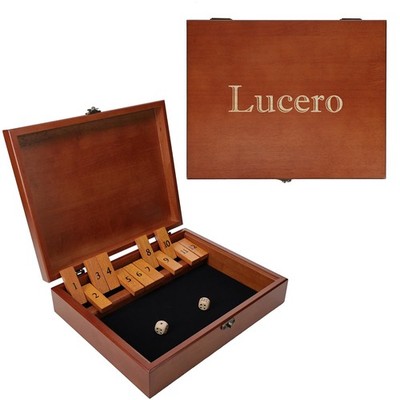We Games individuell graviertes Monogramm alte Welt Shut The Box Spiel mit Deckel, Customiz