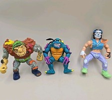Lot of 3 VTG Ninja Turtles Casey Jones, Slash & Tragg TMNT 1989-90 Action Figure
