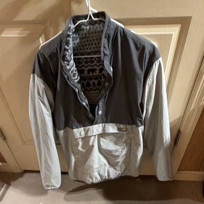 Chubbies Men s Anorak Jacket 1/4 Zip Fleece Lined Gray Beige Fair Isle