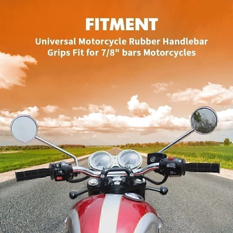 Gel de manillar de extremo de barra de empuñaduras de motocicleta de 7/8" para café corredor moto todo terreno Foto 4 de 4
