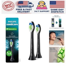 W DiamondClean - Genuine Replacement Electric Toothbrush Heads, Black, 2 Pack,