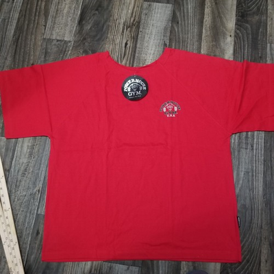 #ad Vintage Powerhouse Gym shirt mens XL XXL Red USA oversized fit bodybuilder $68.00