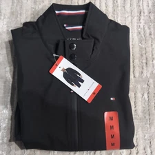 Tommy Hilfiger Men’s Water-Wind Resistant Collar Bomber Jacket Black M