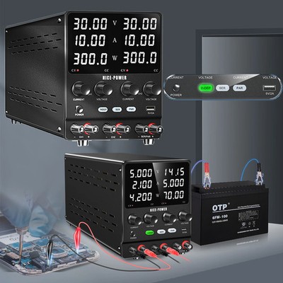 Dual Lab Power Supply 30V 10A Adjustable 3Channel 60V Digital Bench Power Source