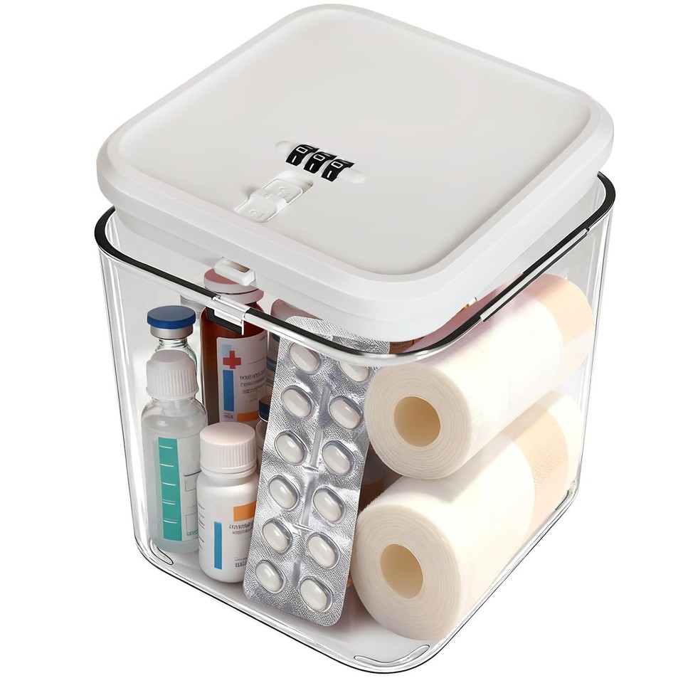 Medicine Lock Box with Code,Taller Size Small Lock Box with Combination ...