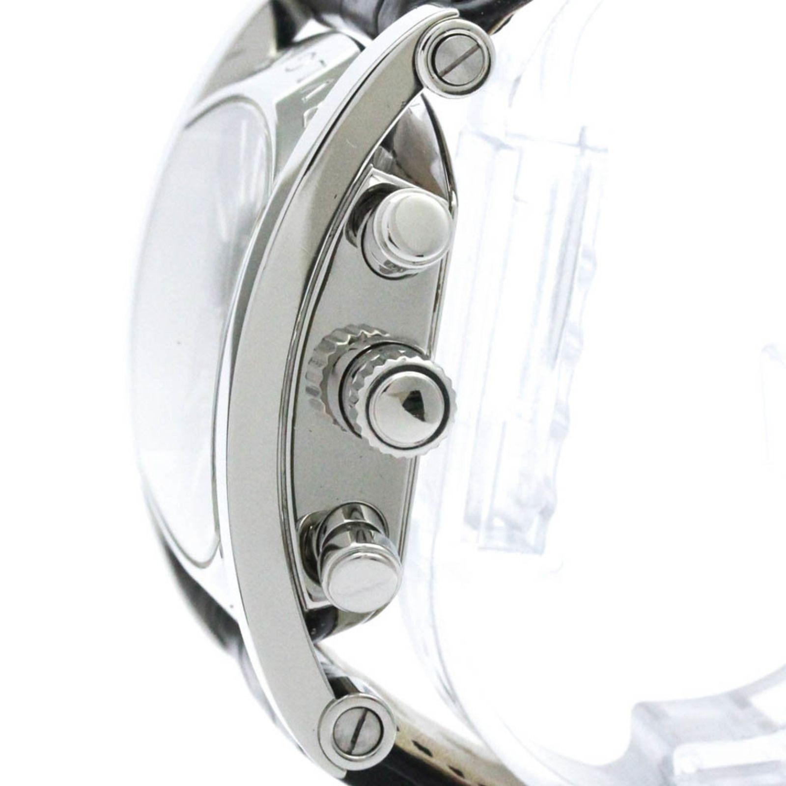 BVLGARI Assioma Chronograph AA48SCH 48mm Stainless Steel Leather Grey image 4