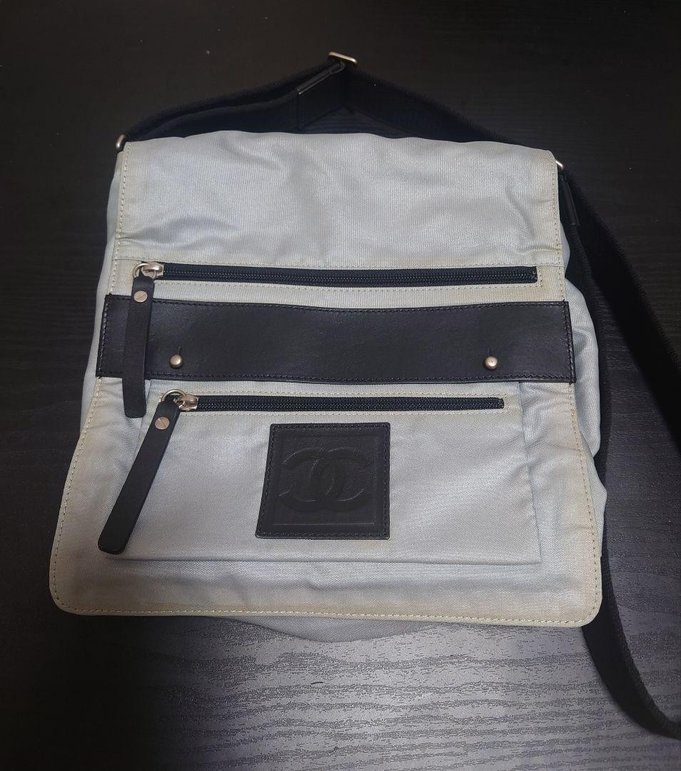 Chanel Sports Line Shoulder Bag Black Nylon Used Excellent Condition From Japan