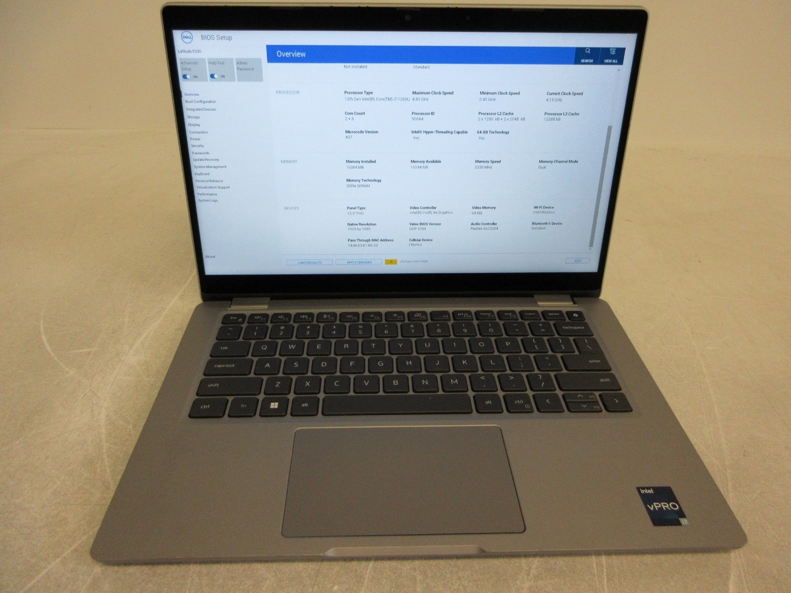Dell Latitude 5330 Core i7-1265U 4.15GHz 16GB 512GB Hard Drive No Power Adapter