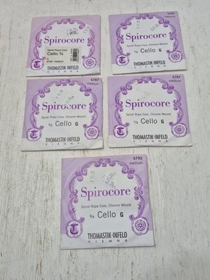 Lot of Vtg Thomastik-Infeld Vienna Spirocore Cello Strings 1/2 3/4 G