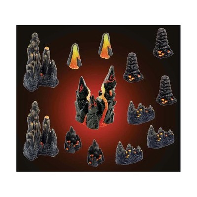 Dwarven Forge Minis - Lava Stalagmiten Terrain Pack (Bemalt) Neu