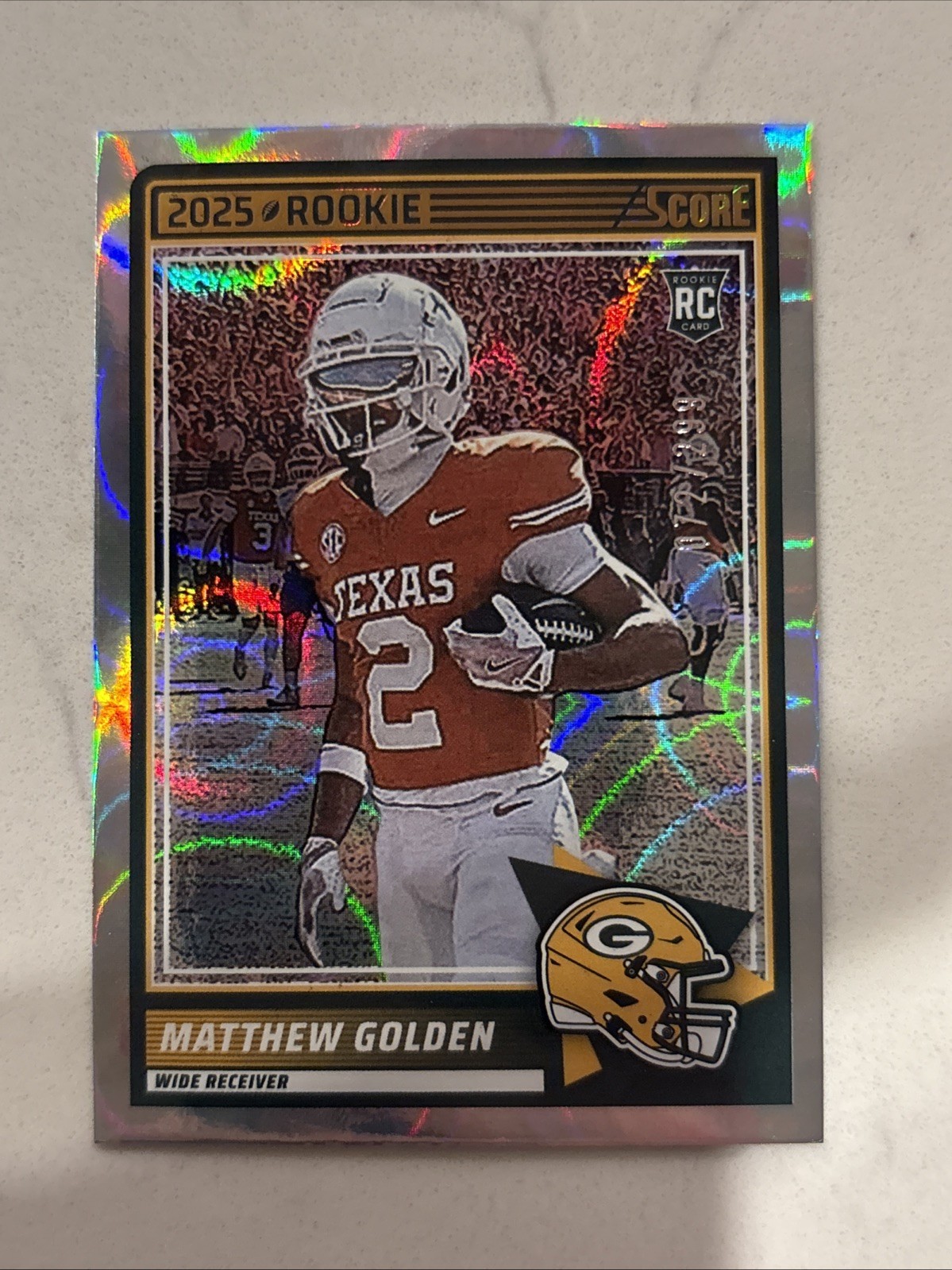 2025 Panini Score Matthew Golden #56 Circular Prizm /299 RC Packers