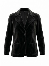Vintage Velvet Blazer Union Made Handmade Black USA Women  s M