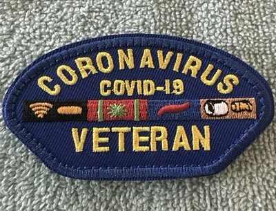 LONEWOLF1852 CORONAVIRUS COVID-19 VETERAN 2x3 Embroidered Morale Patch Hook Backing Brand New