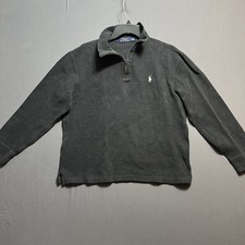 POLO RALPH LAUREN 1/4 Zip Mock Neck Gray Pullover Shirt Men's Size Medium