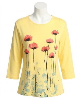 Jess & Jane Confetti Printed Cotton Top Size 3X