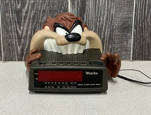 Vintage Westclox Alarm Clock 1997 Taz Radio Looney Tunes Tested