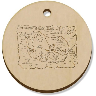 11 x 34mm 'Schatzkarte' Holz Anhänger/Charms (PN00003930)