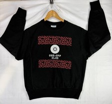 Champion Reverse Weave Club Graphic Black Pullover Fleece Sweatshirt Men's M 90s