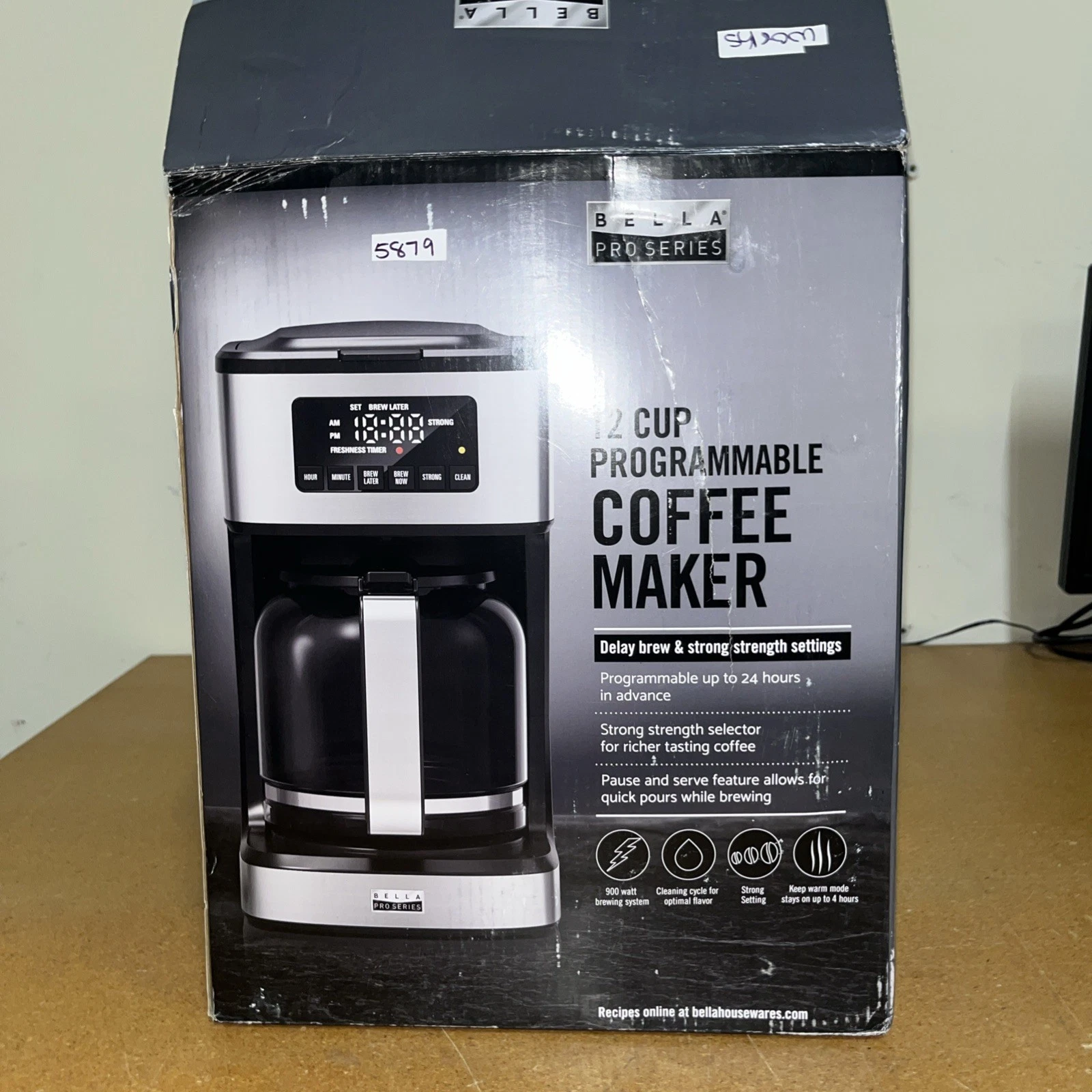 bella PRO - 12-Cup Programmable Coffee Maker - Stainless Steel 5879